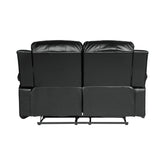 DOUBLE RECLINING LOVE SEAT, BLACK BONDED LEATHER MATCH 9700BLK-2