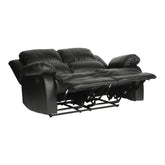 DOUBLE RECLINING LOVE SEAT, BLACK BONDED LEATHER MATCH 9700BLK-2