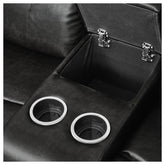 DOUBLE GLIDER RECLINING LOVE SEAT W/ CNTR CONSOLE 9724BLK-2