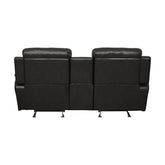 DOUBLE GLIDER RECLINING LOVE SEAT W/ CNTR CONSOLE 9724BLK-2