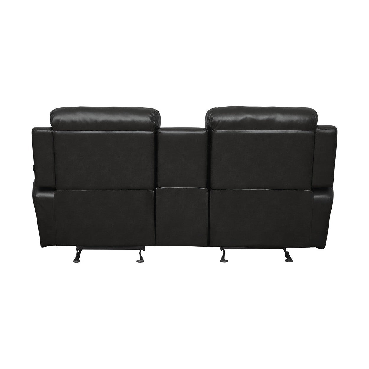 DOUBLE GLIDER RECLINING LOVE SEAT W/ CNTR CONSOLE 9724BLK-2