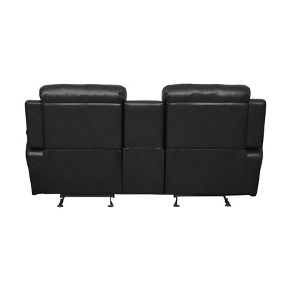 DOUBLE GLIDER RECLINING LOVE SEAT W/ CNTR CONSOLE 9724BLK-2