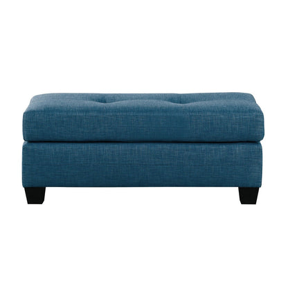 OTTOMAN, BLUE LINEN-LIKE FABRIC 9789BU-4