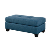OTTOMAN, BLUE LINEN-LIKE FABRIC 9789BU-4