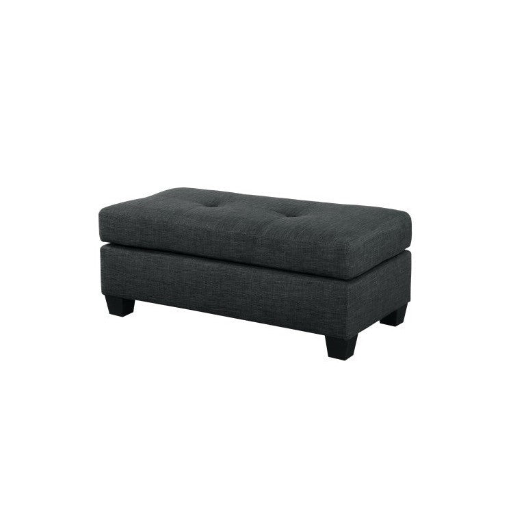 OTTOMAN, DARK GRAY LINEN-LIKE FABRIC 9789DG-4