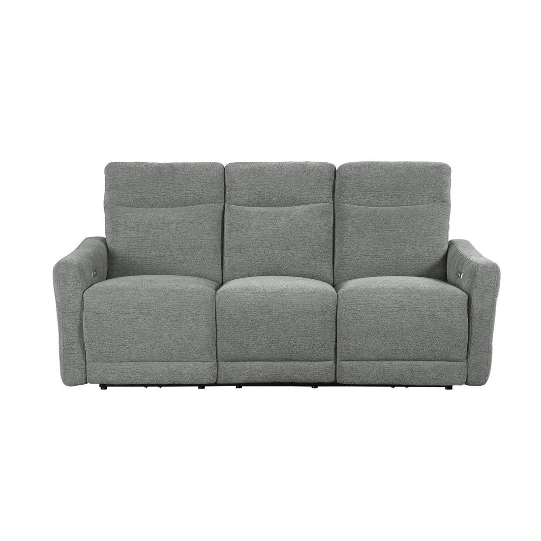 POWER D. LAY FLAT RECLINING SOFA W/ POWER HEADRESTS, DOVE 100% POLYESTER 9804DV-3PWH