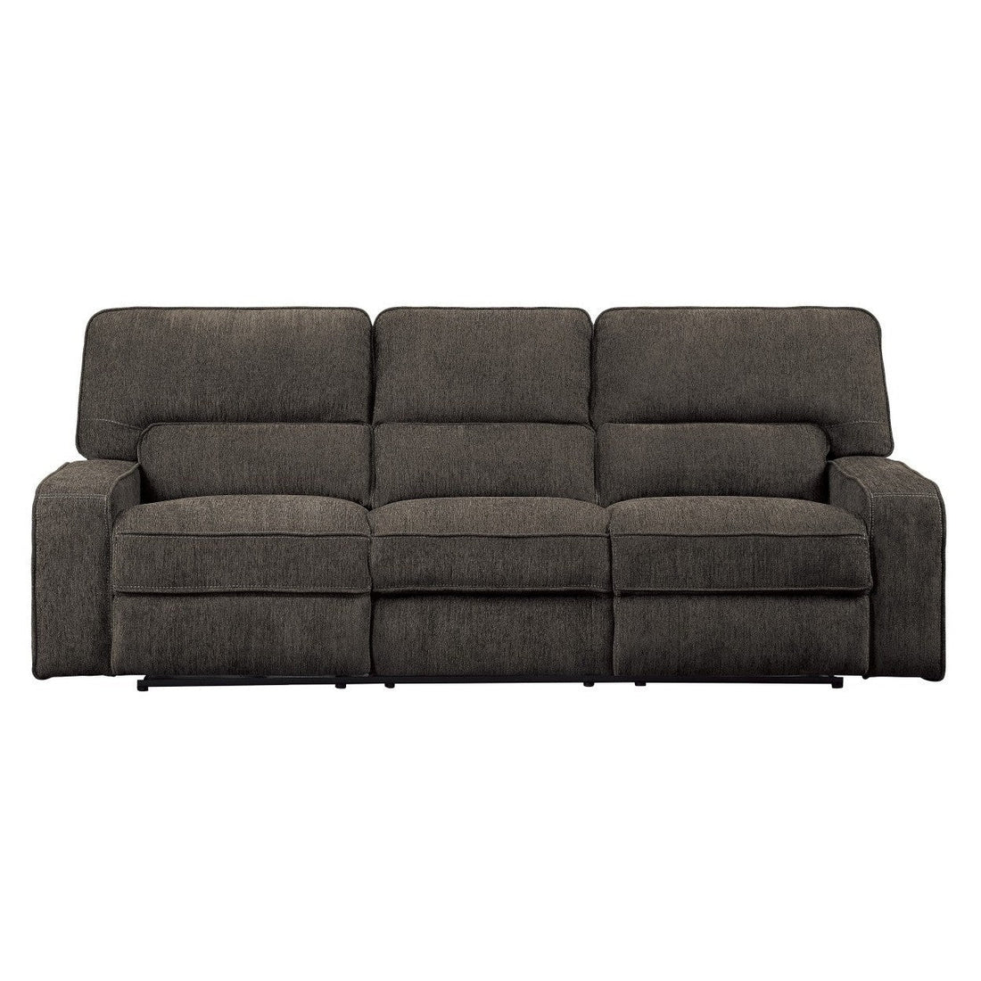 DOUBLE RECLINING SOFA, CHOCOLATE 100% POLYESTER 9849CH-3