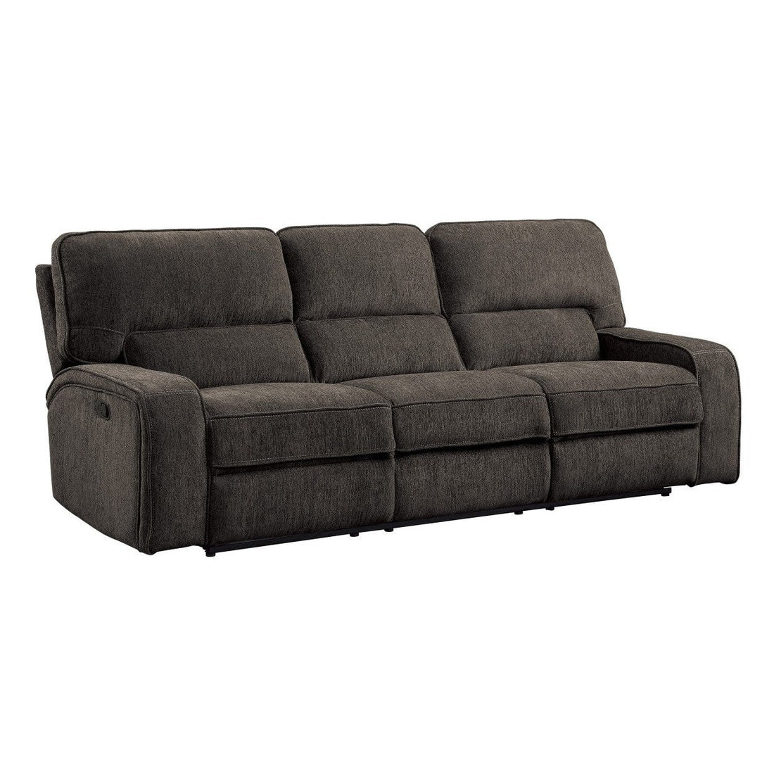 DOUBLE RECLINING SOFA, CHOCOLATE 100% POLYESTER 9849CH-3