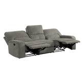 DOUBLE RECLINING SOFA, MOCHA 100% POLYESTER 9849MC-3