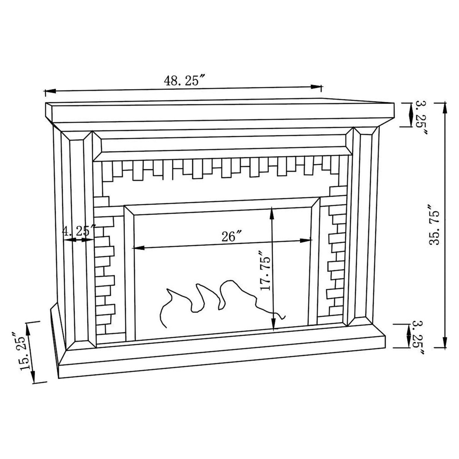 Gilmore Rectangular Freestanding Fireplace Mirror 991048