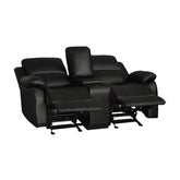 D. GLDR RCLNR LOVE SEAT W/ CONSOLE 9928BLK-2