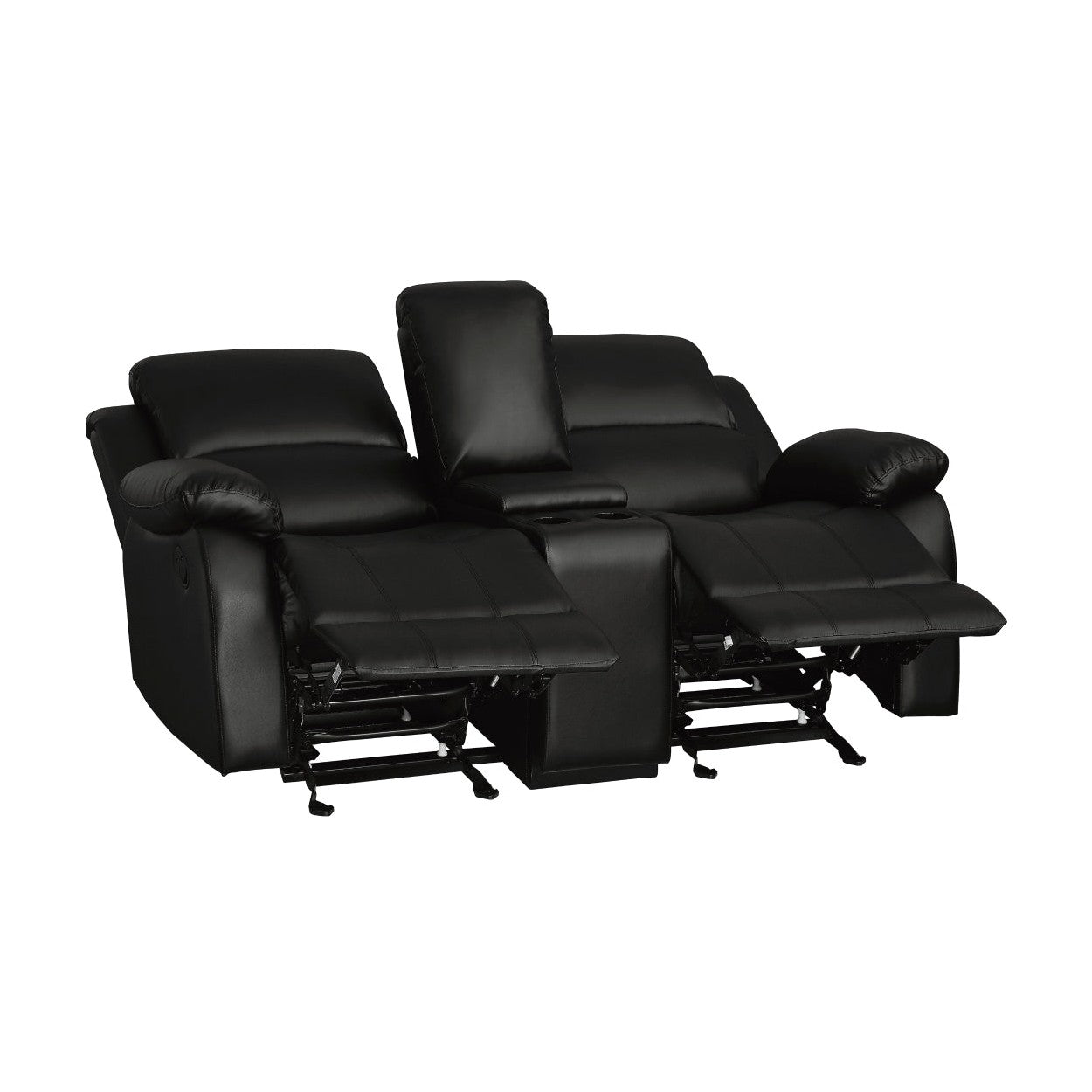 D. GLDR RCLNR LOVE SEAT W/ CONSOLE 9928BLK-2