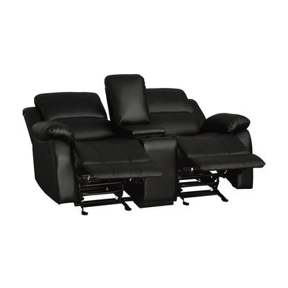 D. GLDR RCLNR LOVE SEAT W/ CONSOLE 9928BLK-2