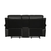 D. GLDR RCLNR LOVE SEAT W/ CONSOLE 9928BLK-2