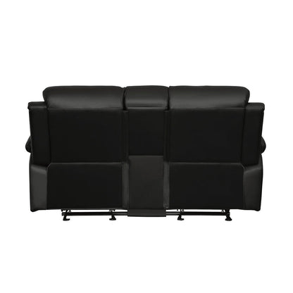 D. GLDR RCLNR LOVE SEAT W/ CONSOLE 9928BLK-2