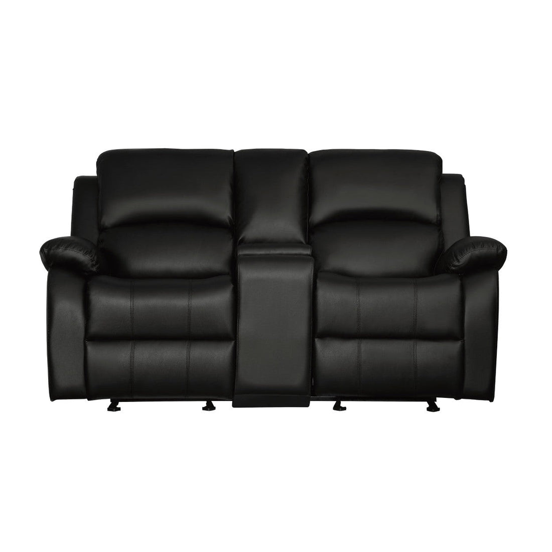 D. GLDR RCLNR LOVE SEAT W/ CONSOLE 9928BLK-2