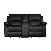 D. GLDR RCLNR LOVE SEAT W/ CONSOLE 9928BLK-2