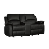 D. GLDR RCLNR LOVE SEAT W/ CONSOLE 9928BLK-2