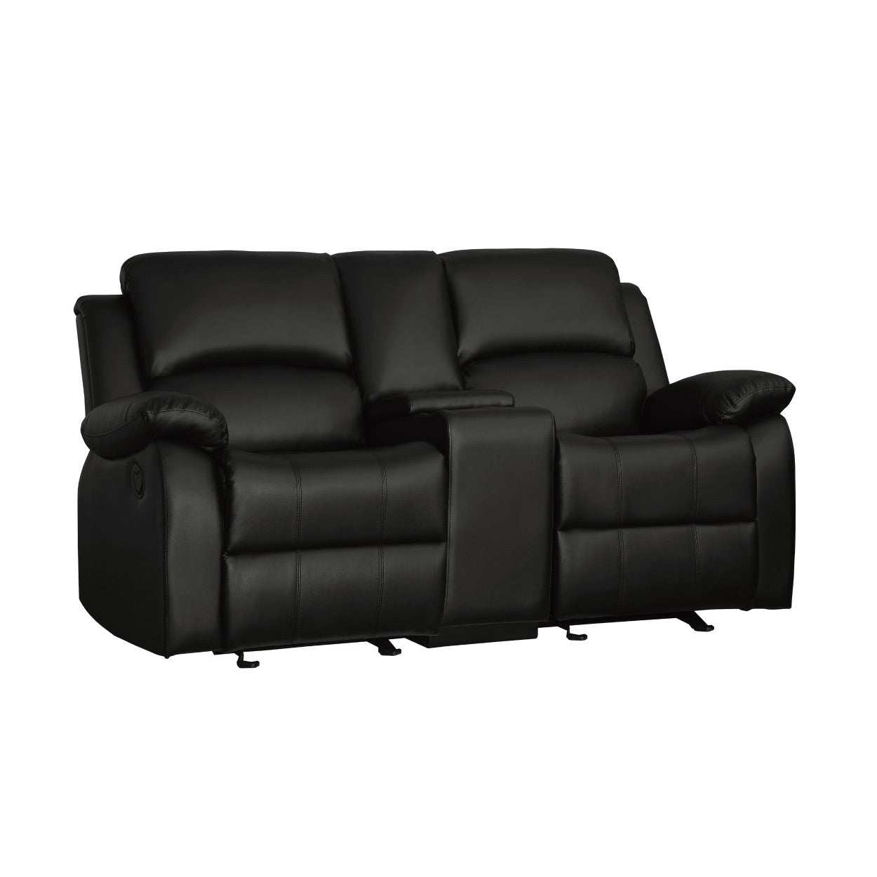 D. GLDR RCLNR LOVE SEAT W/ CONSOLE 9928BLK-2