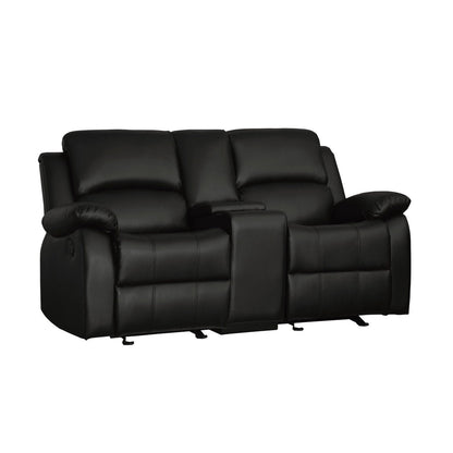 D. GLDR RCLNR LOVE SEAT W/ CONSOLE 9928BLK-2
