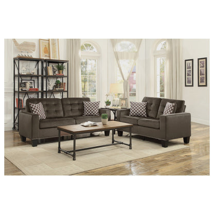 SOFA, 2 PILLOWS, CHOCOLATE 100% POLYESTER 9957CH-3