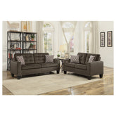 SOFA, 2 PILLOWS, CHOCOLATE 100% POLYESTER 9957CH-3