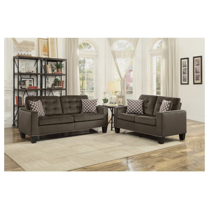 SOFA, 2 PILLOWS, CHOCOLATE 100% POLYESTER 9957CH-3
