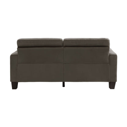 SOFA, 2 PILLOWS, CHOCOLATE 100% POLYESTER 9957CH-3