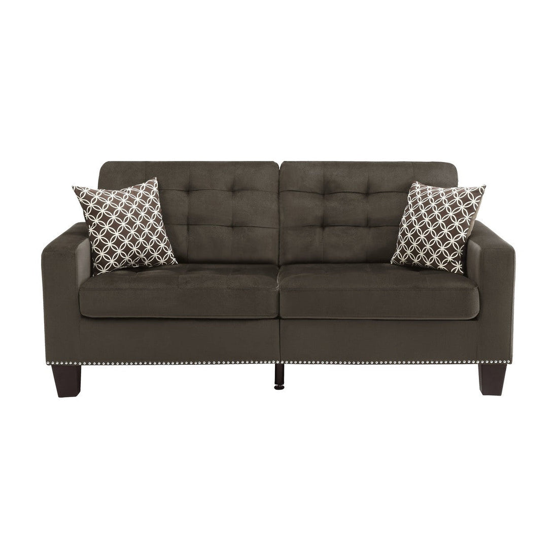 SOFA, 2 PILLOWS, CHOCOLATE 100% POLYESTER 9957CH-3