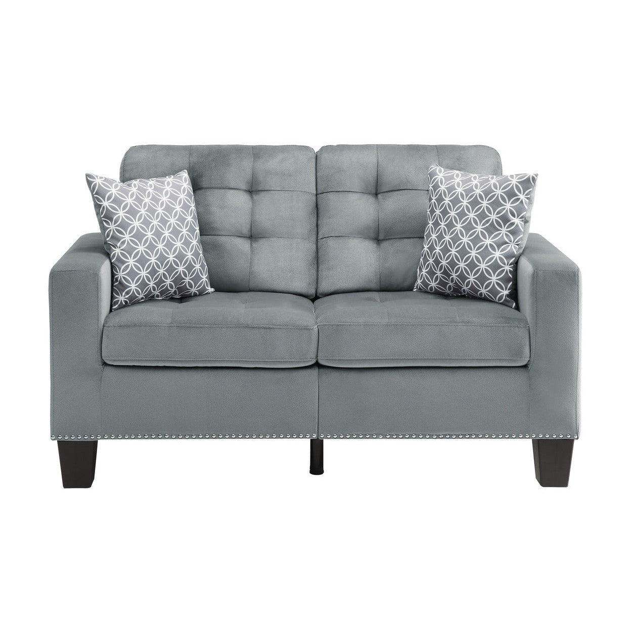 LOVE SEAT, 2 PILLOWS 9957GY-2