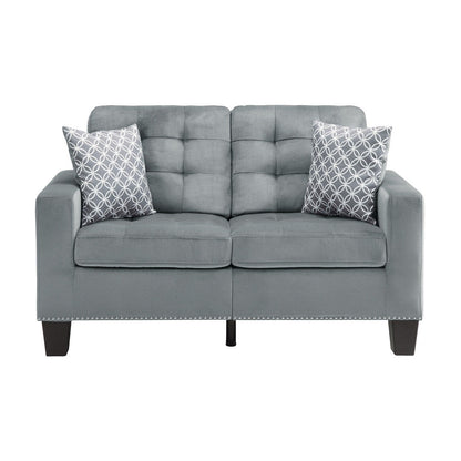 LOVE SEAT, 2 PILLOWS 9957GY-2