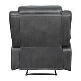 LAY FLAT RECLINING CHAIR, DARK GRAY POLISHED MICROFIBER 9990GY-1