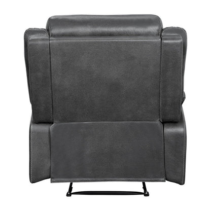 LAY FLAT RECLINING CHAIR, DARK GRAY POLISHED MICROFIBER 9990GY-1