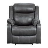 LAY FLAT RECLINING CHAIR, DARK GRAY POLISHED MICROFIBER 9990GY-1