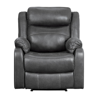 LAY FLAT RECLINING CHAIR, DARK GRAY POLISHED MICROFIBER 9990GY-1