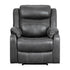 LAY FLAT RECLINING CHAIR, DARK GRAY POLISHED MICROFIBER 9990GY-1