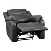 LAY FLAT RECLINING CHAIR, DARK GRAY POLISHED MICROFIBER 9990GY-1