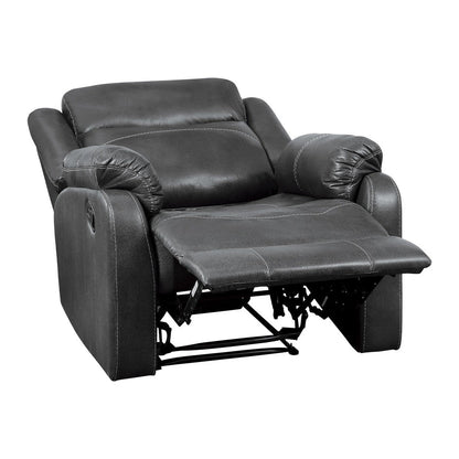 LAY FLAT RECLINING CHAIR, DARK GRAY POLISHED MICROFIBER 9990GY-1