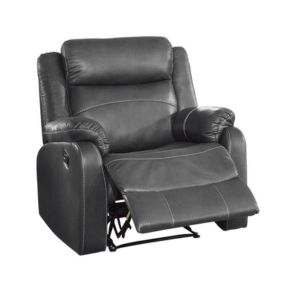 LAY FLAT RECLINING CHAIR, DARK GRAY POLISHED MICROFIBER 9990GY-1