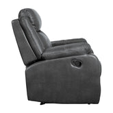 LAY FLAT RECLINING CHAIR, DARK GRAY POLISHED MICROFIBER 9990GY-1