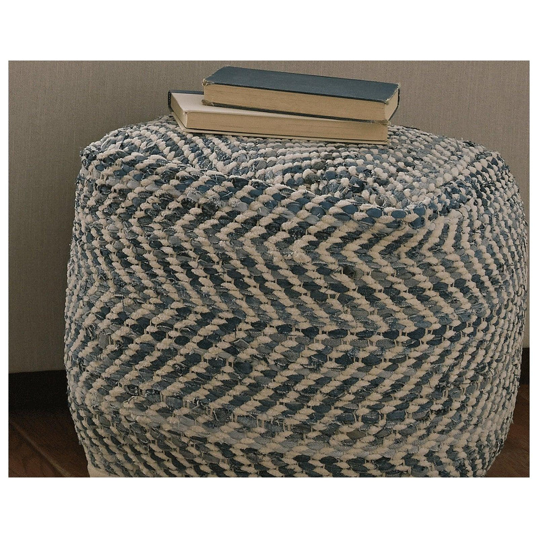 Chevron Pouf Ash-A1000445