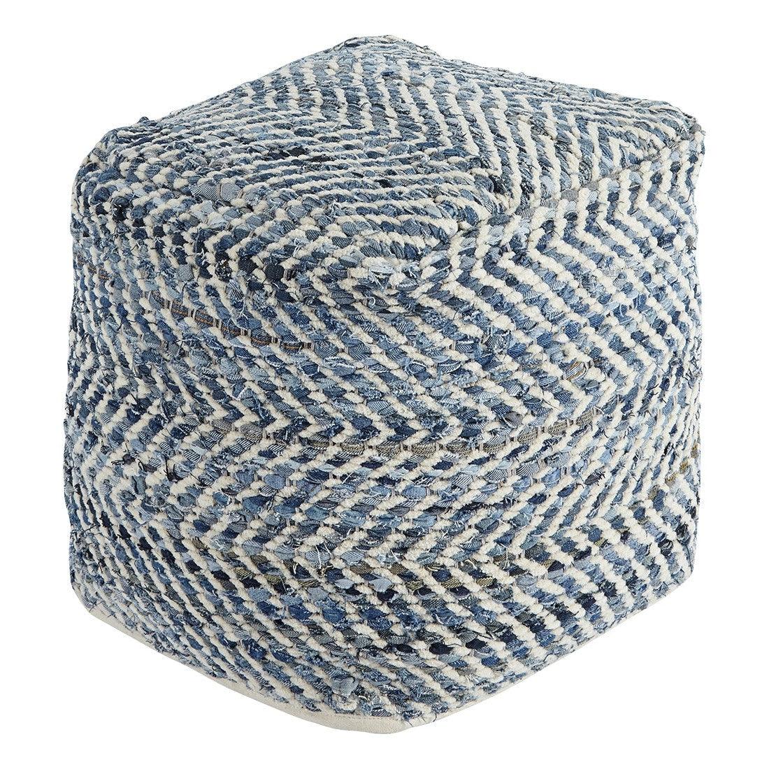 Chevron Pouf Ash-A1000445