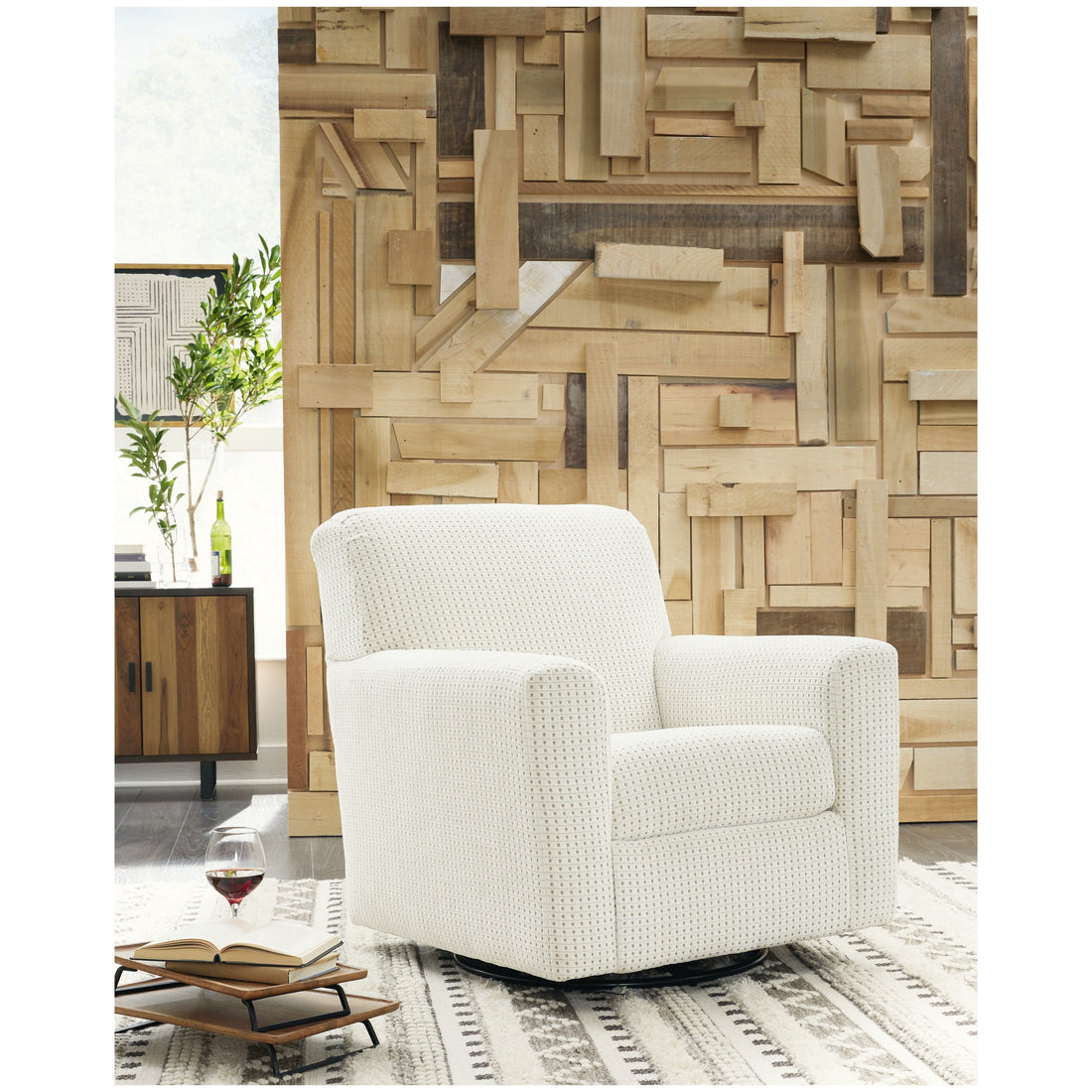 Herstow Swivel Glider Accent Chair Ash-A3000365
