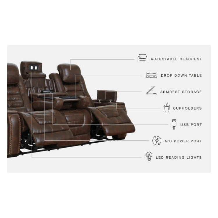 Game Zone Power Reclining Sofa Ash-3850115