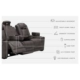 HyllMont Power Reclining Sofa Ash-9300315