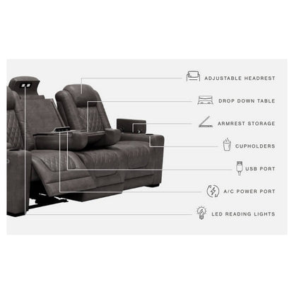 HyllMont Power Reclining Sofa Ash-9300315