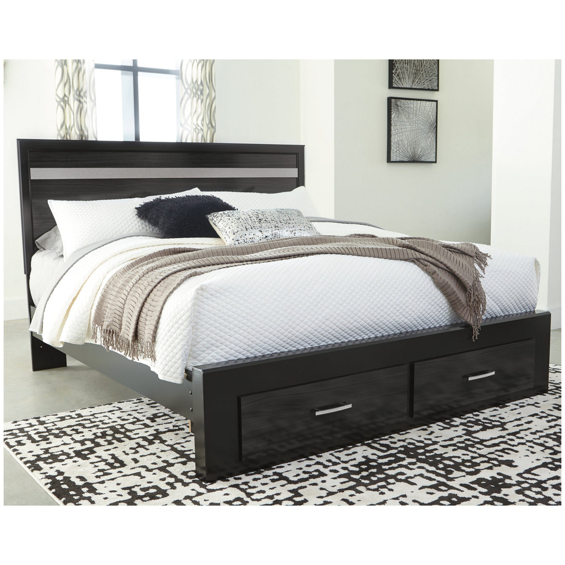 Starberry Panel Bed with 2 Storage Drawers