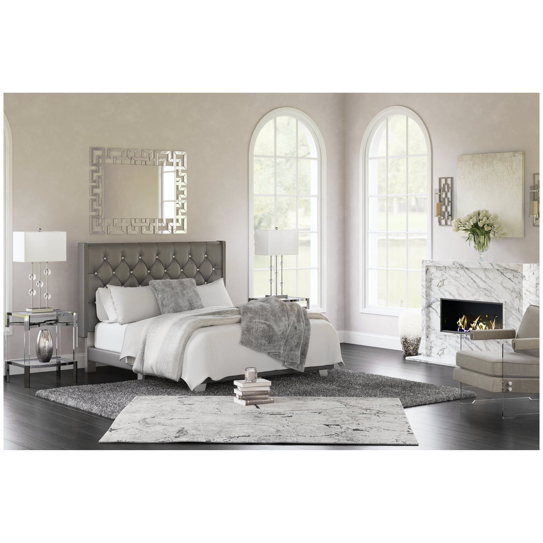 Vintasso Queen Upholstered Bed Ash-B089-281