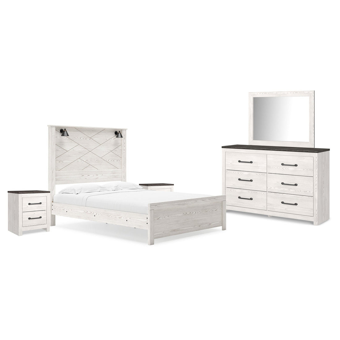 Gerridan Queen Panel Bed, Dresser, Mirror, and 2 Nightstands Ash-B1190B17