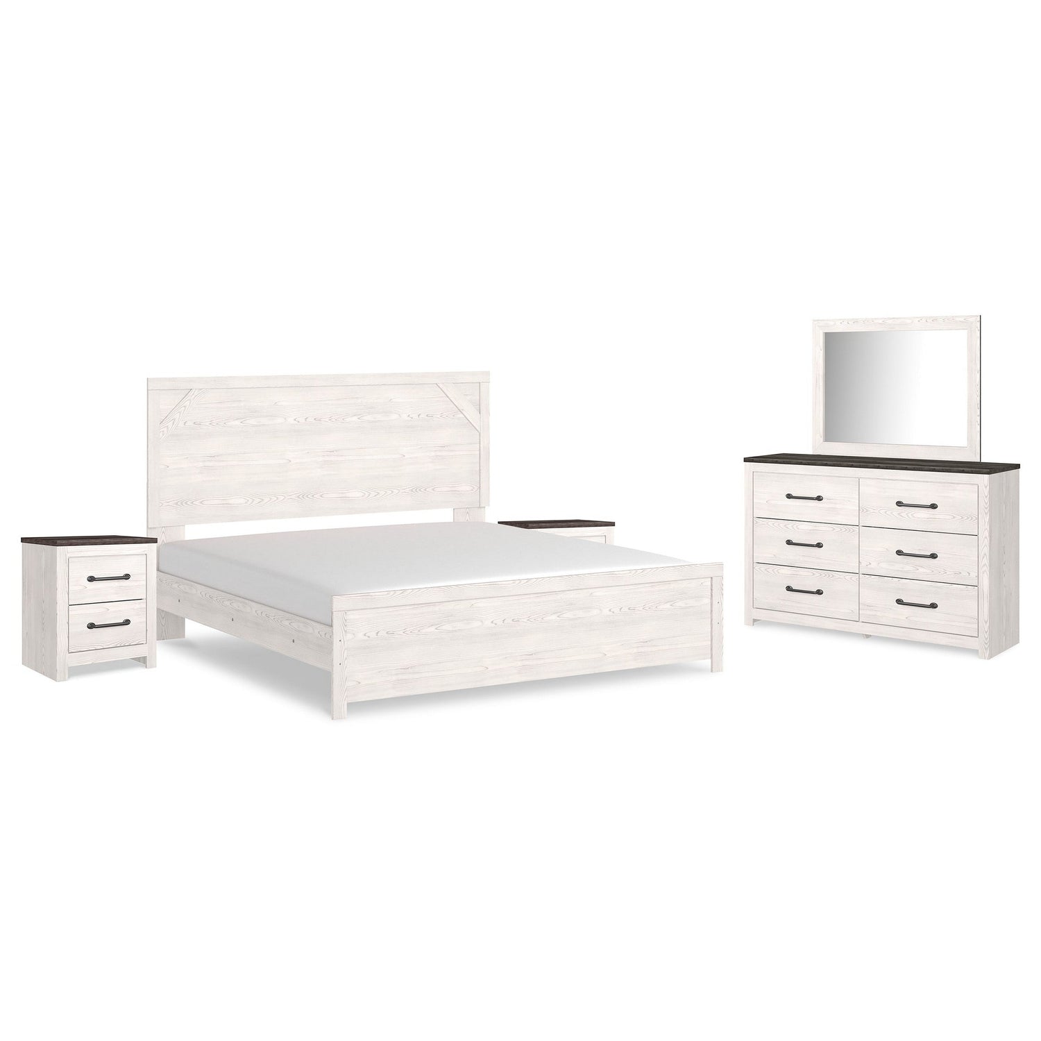 Gerridan King Panel Bed, Dresser, Mirror and 2 Nightstands Ash-B1190B19